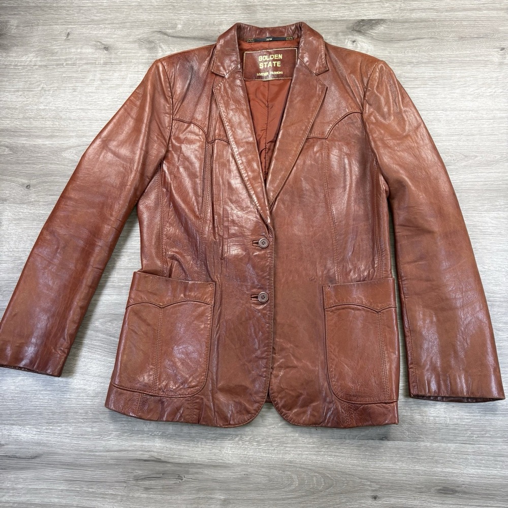 Vintage Golden State Leather Fashions Jacke Size Womens 13/14 Rockabilly Prop